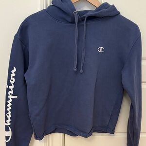 Champion Women's Navy Hoodie Sweater